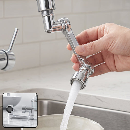 Flexible Faucet Head Extender With Rotating Water Flow For Kitchen Sink (1 Set)
