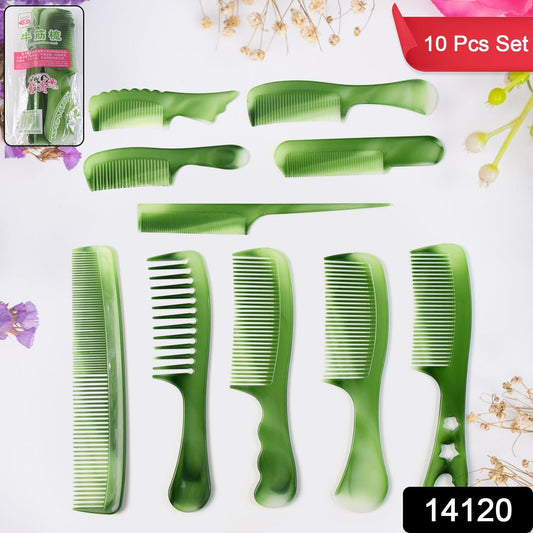 Multipurpose hair comb set with assorted plastic combs for styling and grooming