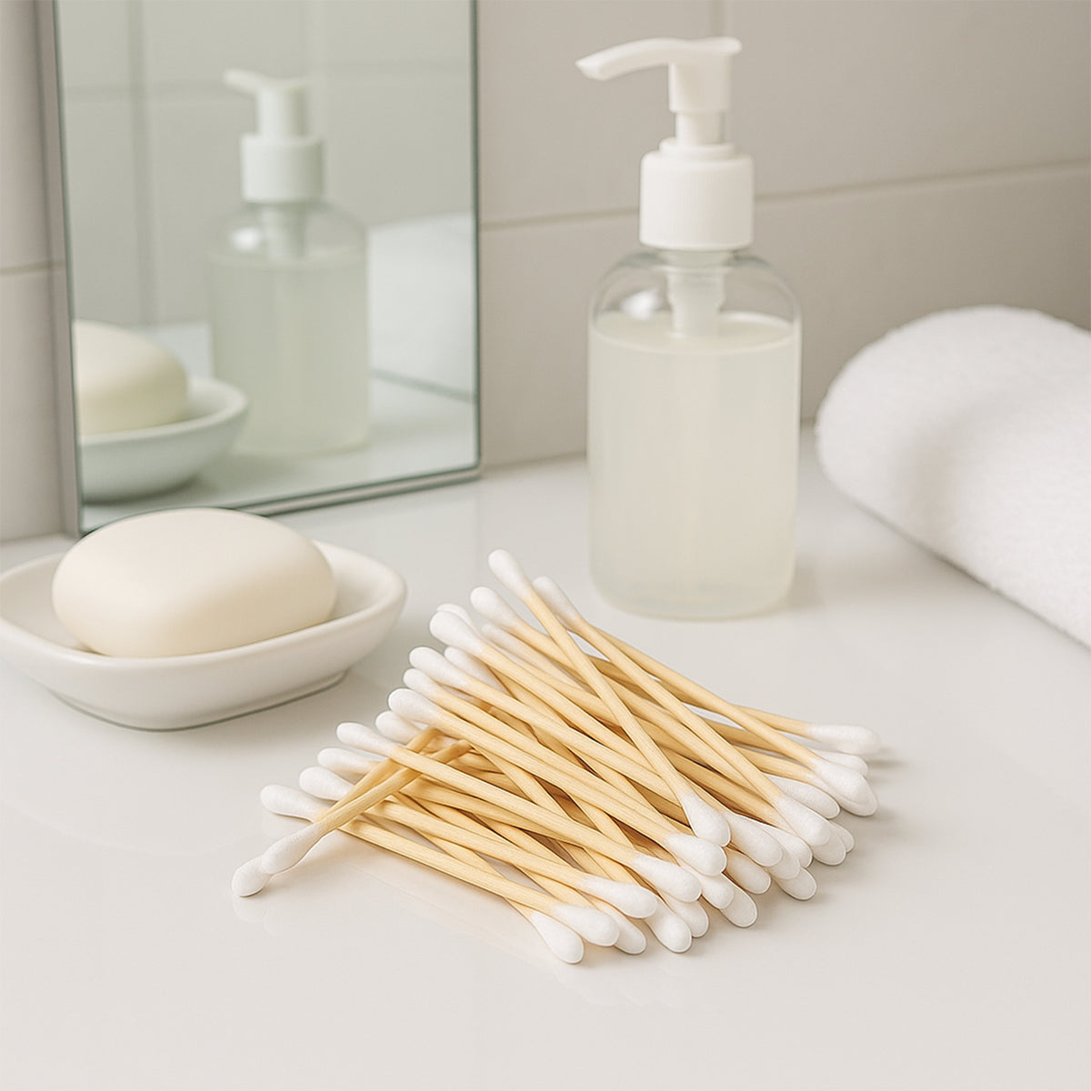 Eco-friendly Wooden Cotton Ear Buds (1 Pkt  100 Pcs Approx)