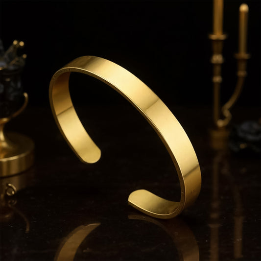 Elegant Gold Finish Open Cuff Bracelet Kada (1 Pc)