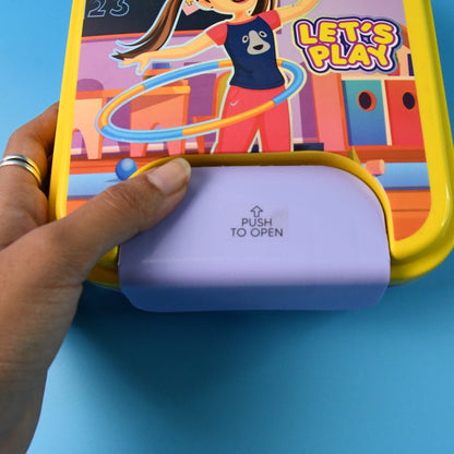 Kids Lunch Box Set With Small Inner Container Spoon  Fork (1 Pc)