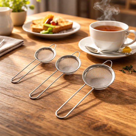 Stainless Steel Tea Strainer 3 Piece Set