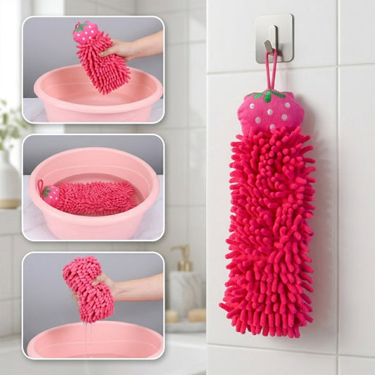 Microfiber Chenille Hanging Hand Towel For Bathroom And Kitchen Cleaning (1 Pc)