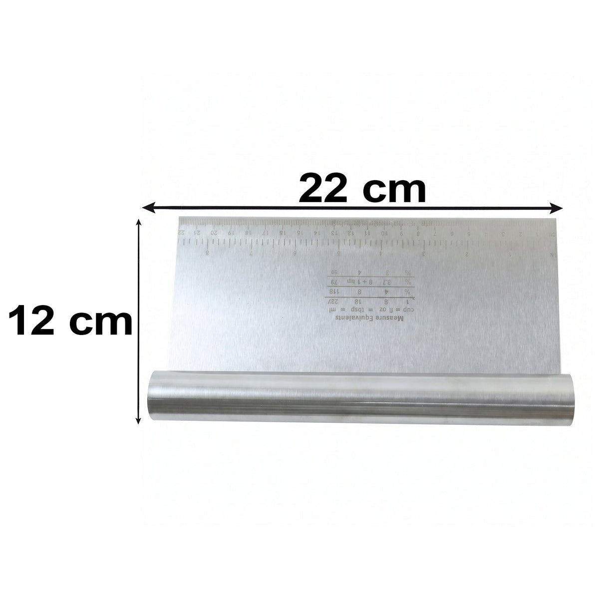 Big Stainless Steel Dough Scraper Cutter 22 X 12 Cm With Scale (1 Pc)