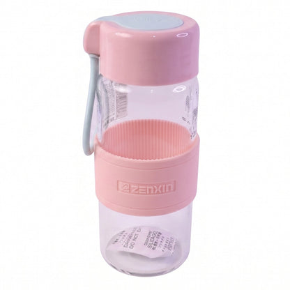 Portable Glass Water Bottle 230ml With Silicone Sleeve And Carry Strap (1 Pc)