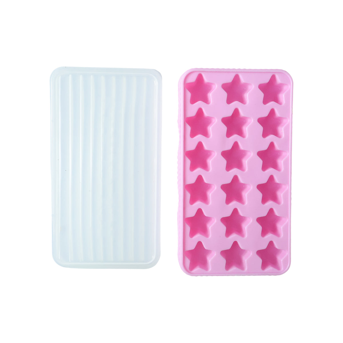 18 Grid Star Shape Ice Cube Tray With Lid (1 Pc)