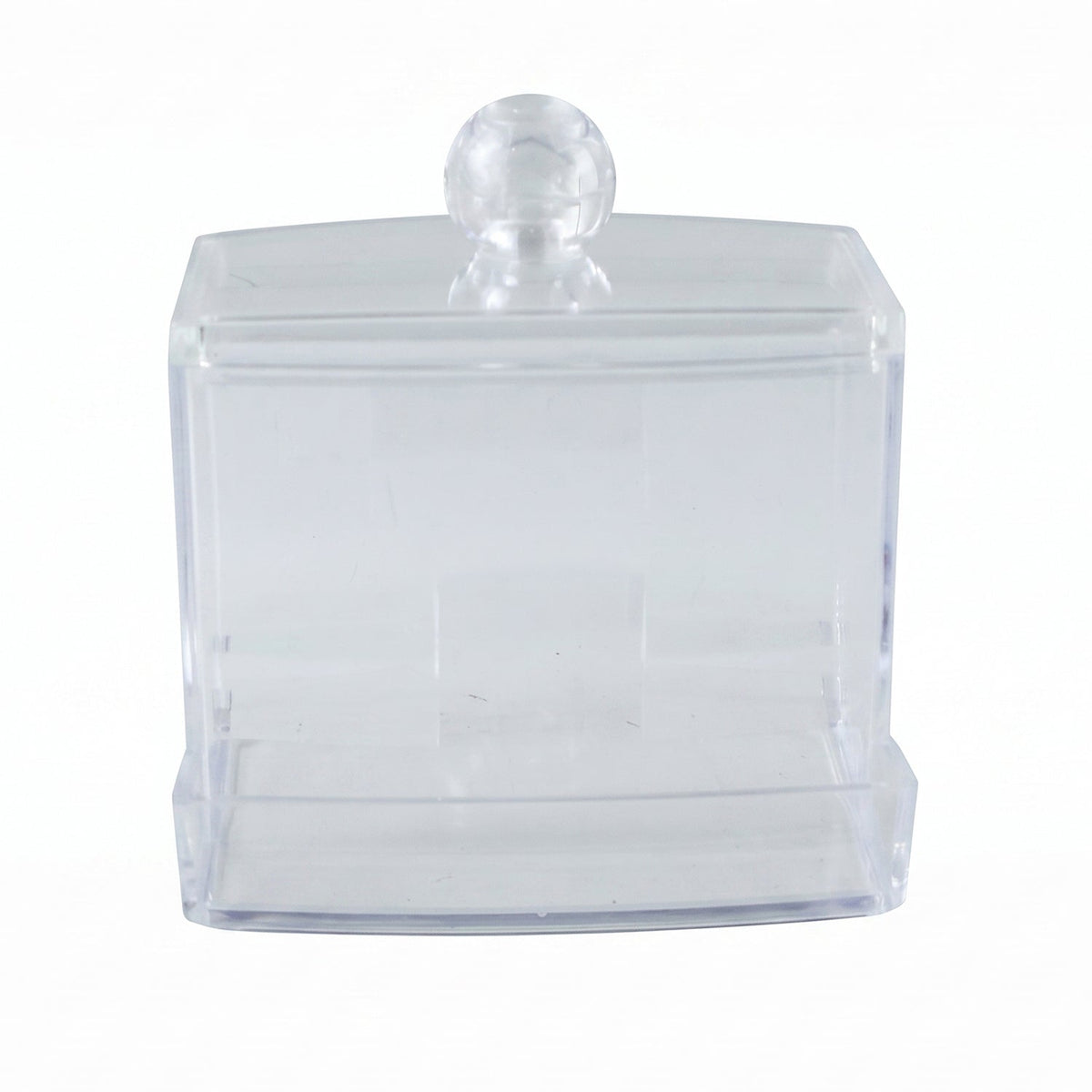 Transparent Acrylic Cotton Swab Organizer With Lid And Dispensing Drawer (1 Pc)