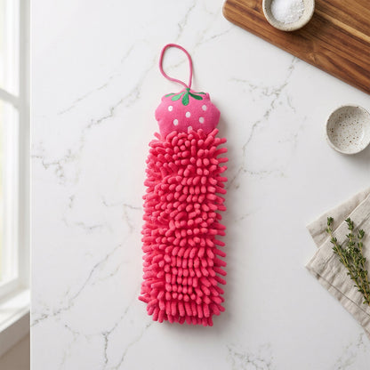 Microfiber Chenille Hanging Hand Towel For Bathroom And Kitchen Cleaning (1 Pc)