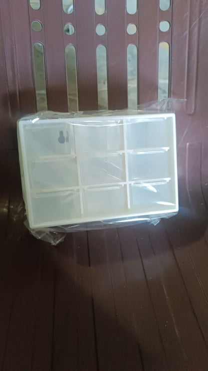 Plastic drawer organizer with 9 compartments suitable for craft items