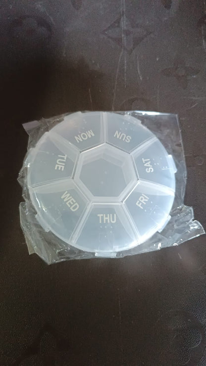 Compact side view of weekly pill organizer ideal for travel and daily use