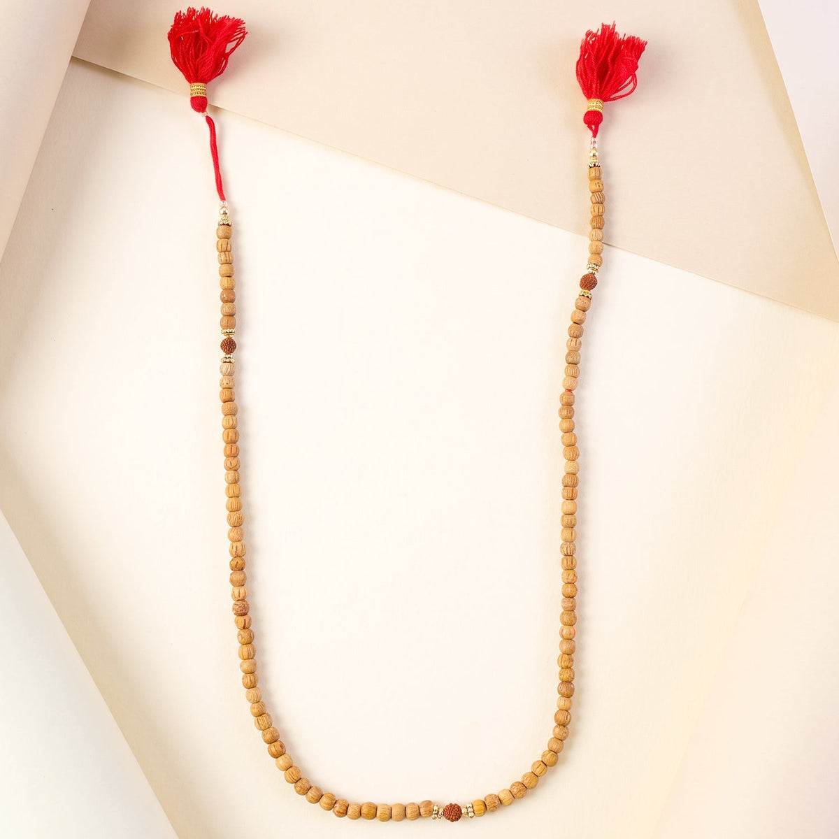 Sandalwood Mala With Rudraksha Beads Chandan Japa Mala For Puja And Wear (1 Pc)