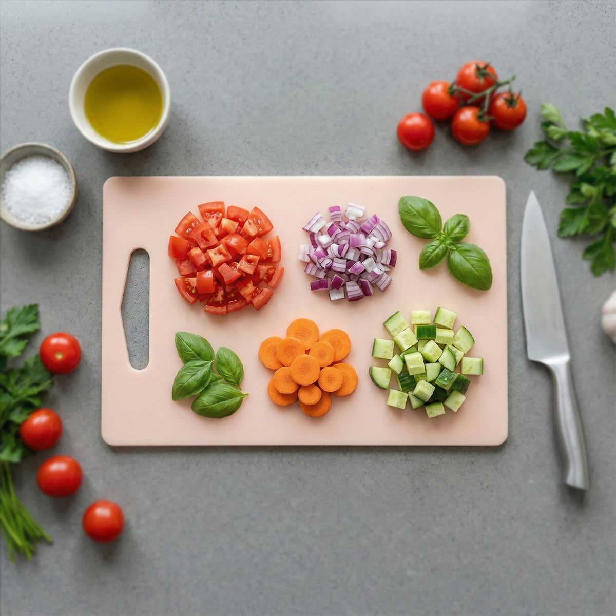 Plastic Chopping Board With Handle (30x20 Cm)