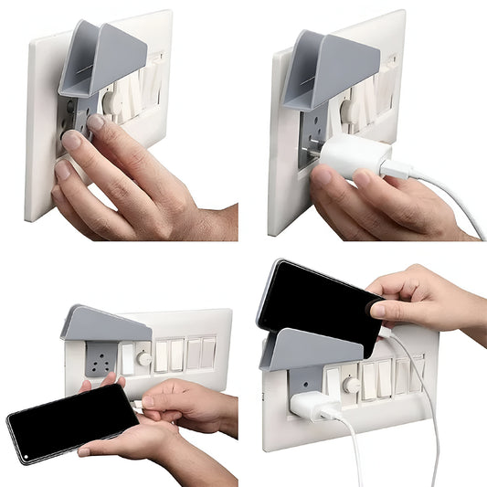 Plastic Secure Mobile Phone Charging Stand Holder (2 Pc  Mix Color)