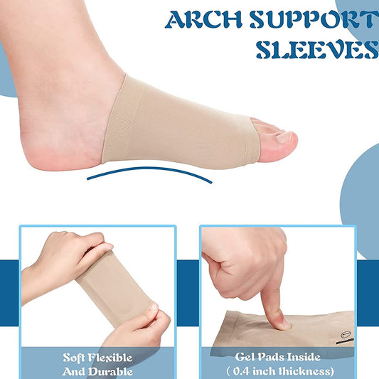 13022 Foot Arch Support For Men  Women  Medial Arch Support For Flat Feet Correction Sleeve With Cushion  Plantar Fasciitis Leg Foot Pain Relief Product  Foot Care For Orthopedic Shoes Slippers (1 Pair)