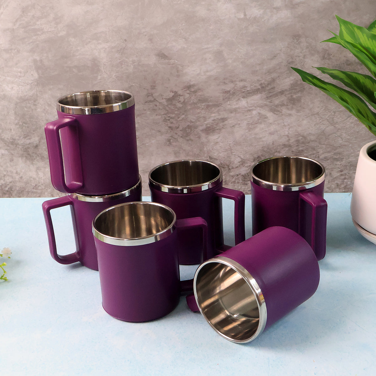 Supermom Stainless Steel Inner Coffee Mug Set (200ml  6 Pc)