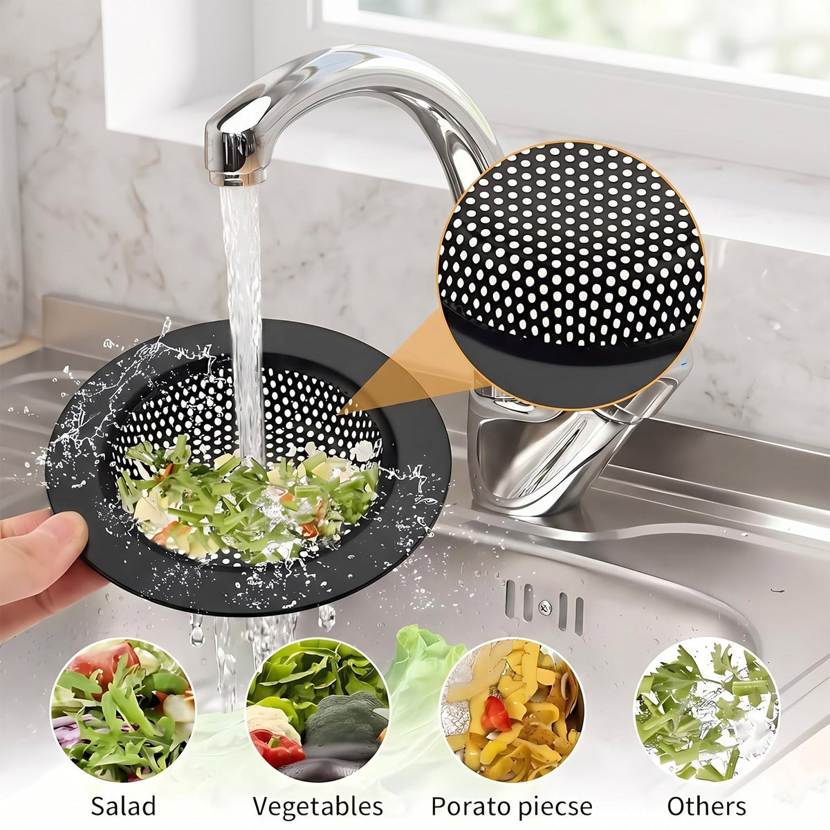 Metal Sink Drain Mesh Strainer Filter Basket Food Catcher For Kitchen (1 Pc)