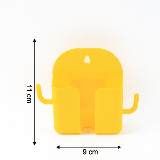 1 Pc Orange Wallmount Mobile Stand With Hook For And Stuffs Purposes.