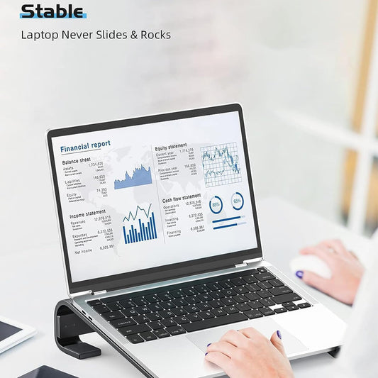 Fixed Metal Laptop Stand For Desk (25  26 Cm)