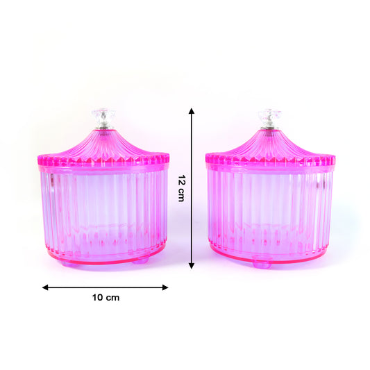 Plastic Luxury Transparent Dry Fruit Storage Jars  (2 Pc)