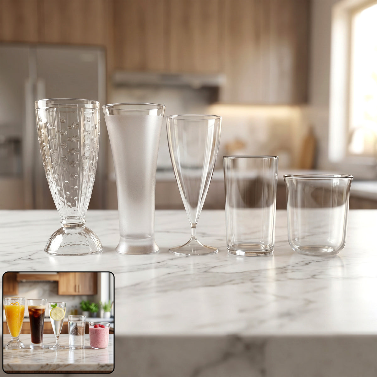 Premium Unbreakable Plastic Drinking Glass (1 Pc Mix Design)