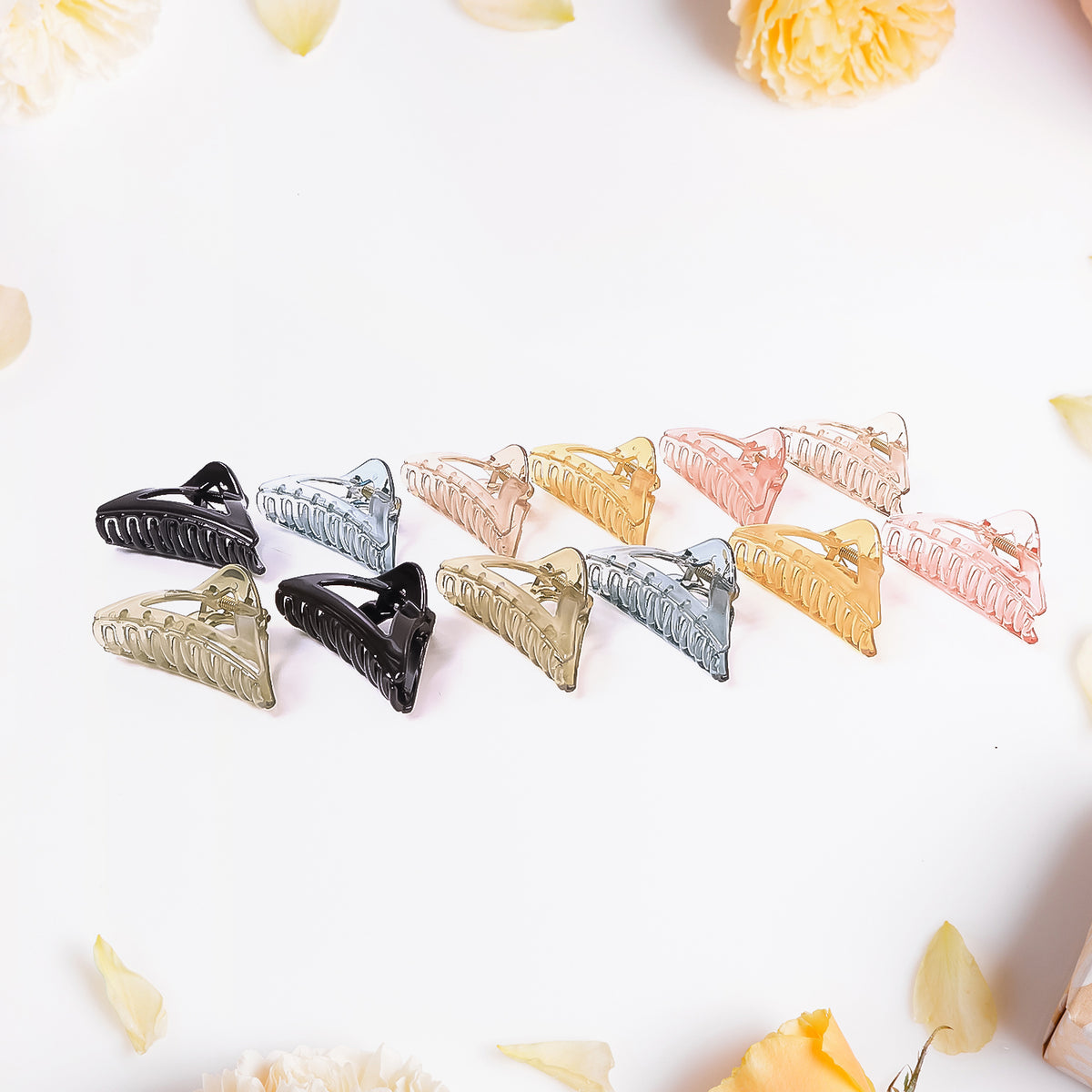 Triangle Shape Mix Color Plastic Hair Claw Clip  1 Pc Durable Grip For Women And Girls