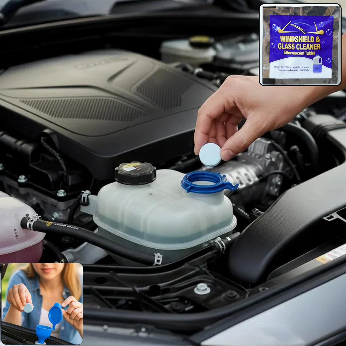 Car Windshield Glass Cleaning Effervescent Tablet (1 Pc)