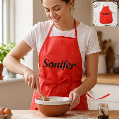 Reusable Cooking Apron With Front Pocket And Adjustable Neck Strap (1 Pc)