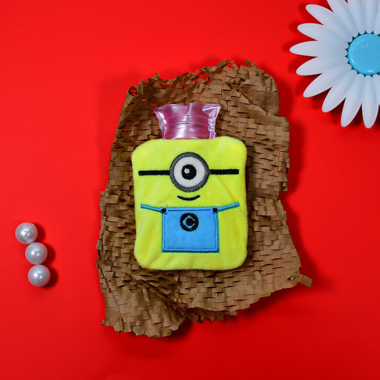 6506 Minions Small Hot Water Bag With Cover For Pain Relief Neck Shoulder Pain And Hand Feet Warmer Menstrual Cramps.
