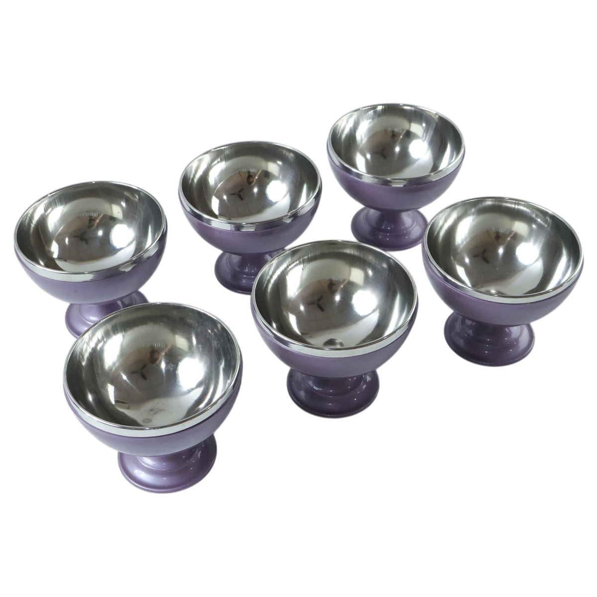6 Pc Stainless Steel Dessert Bowl Cup Set With Stand