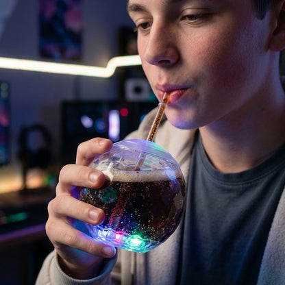 Led Glow Drink Cup With Straw (1 Pc)