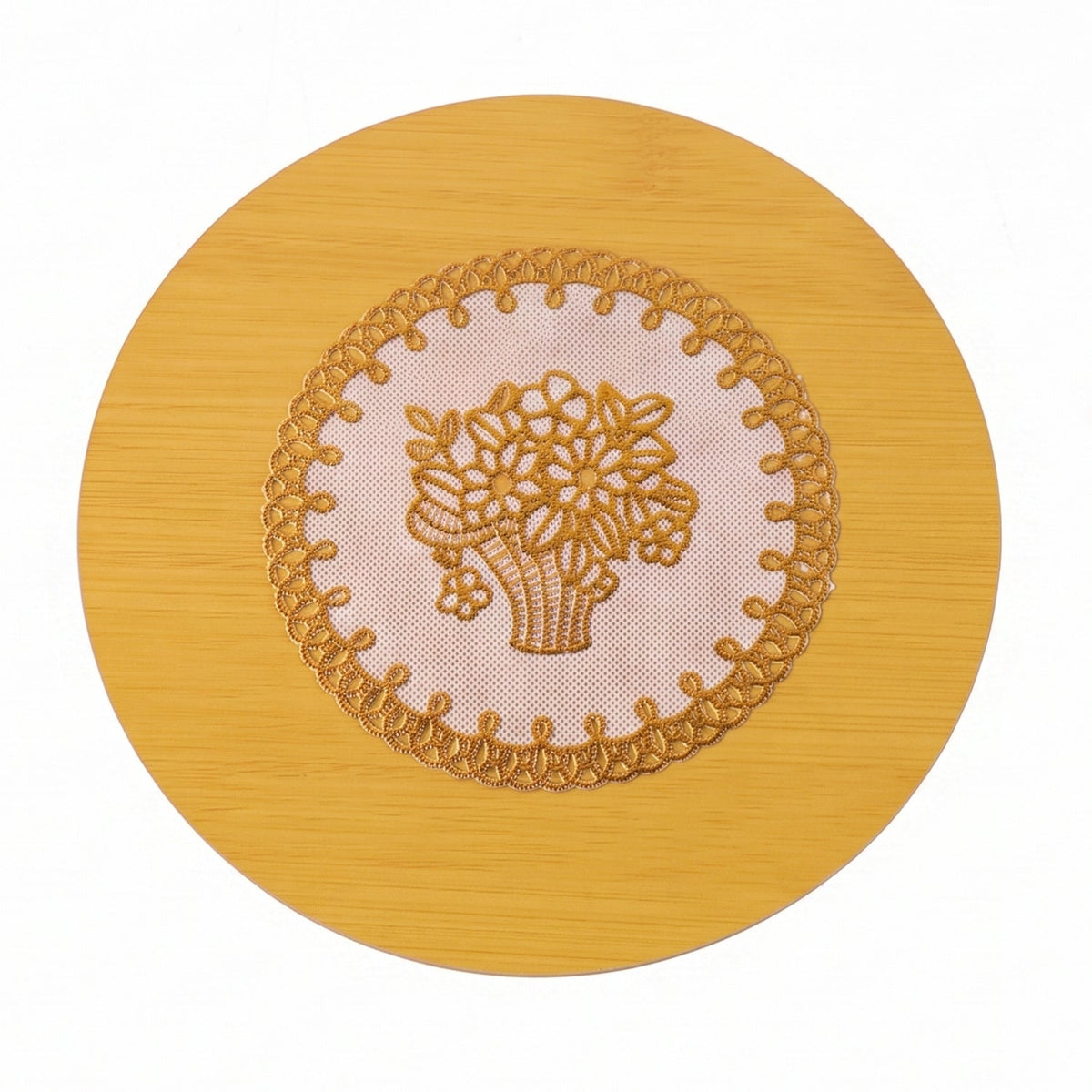 Wooden Heat Resistant Round Coaster  Protects Surfaces  Prevents Heat Marks