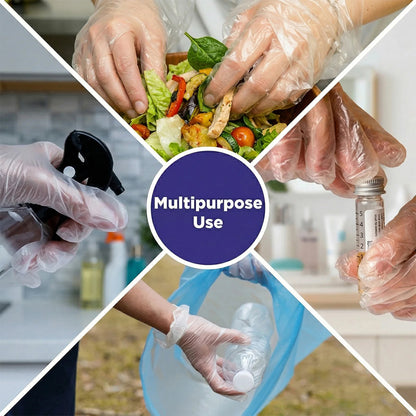 Disposable Medium Plastic Gloves (100 Pc)