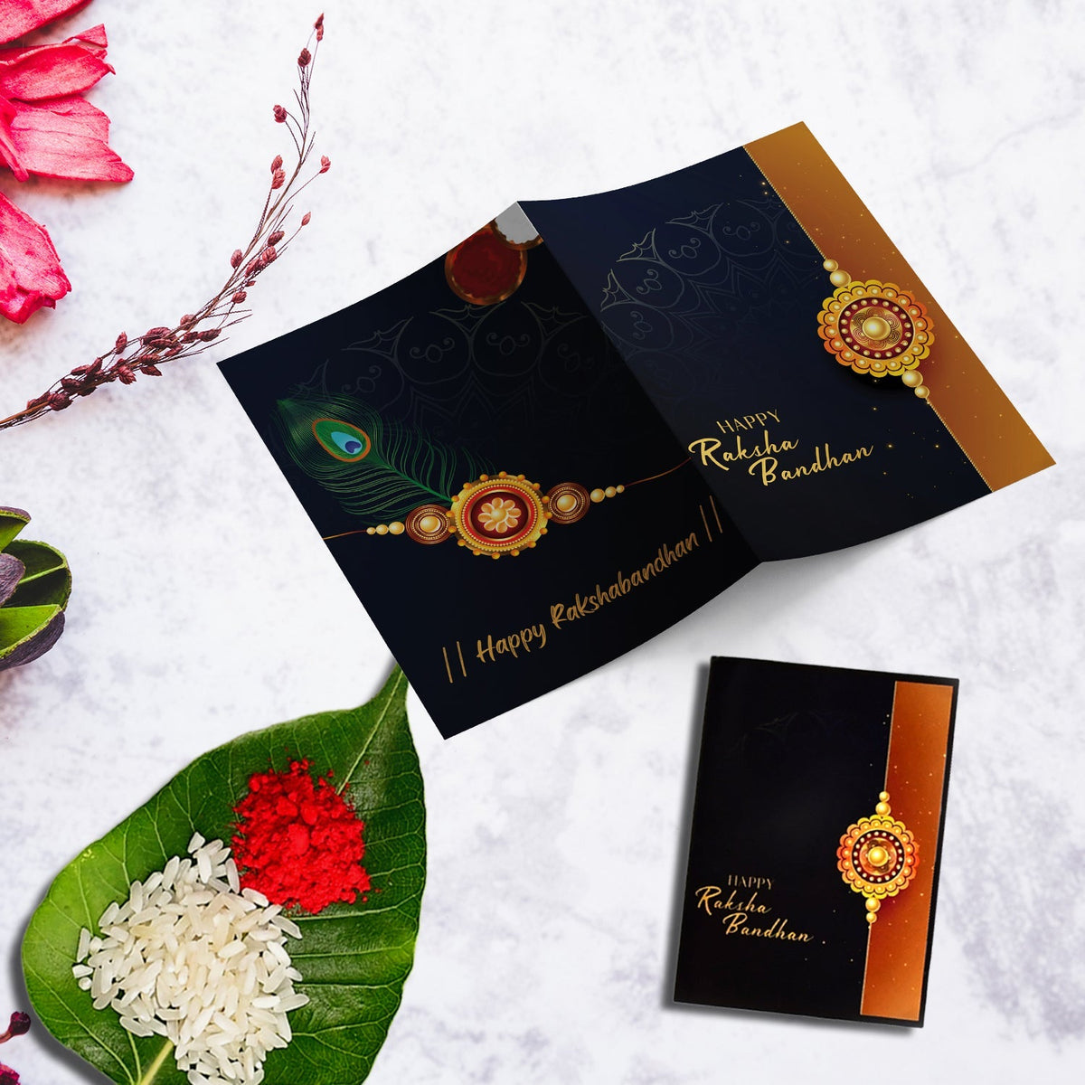 Single Designer Krishna Rakhi For Brother  Includes Silver Coin Roli Chawal  Greeting Card
