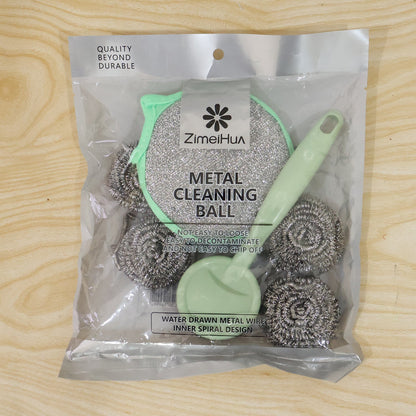 Kitchen Cleaning Set – 6-in-1 Stainless Steel Scrubber
