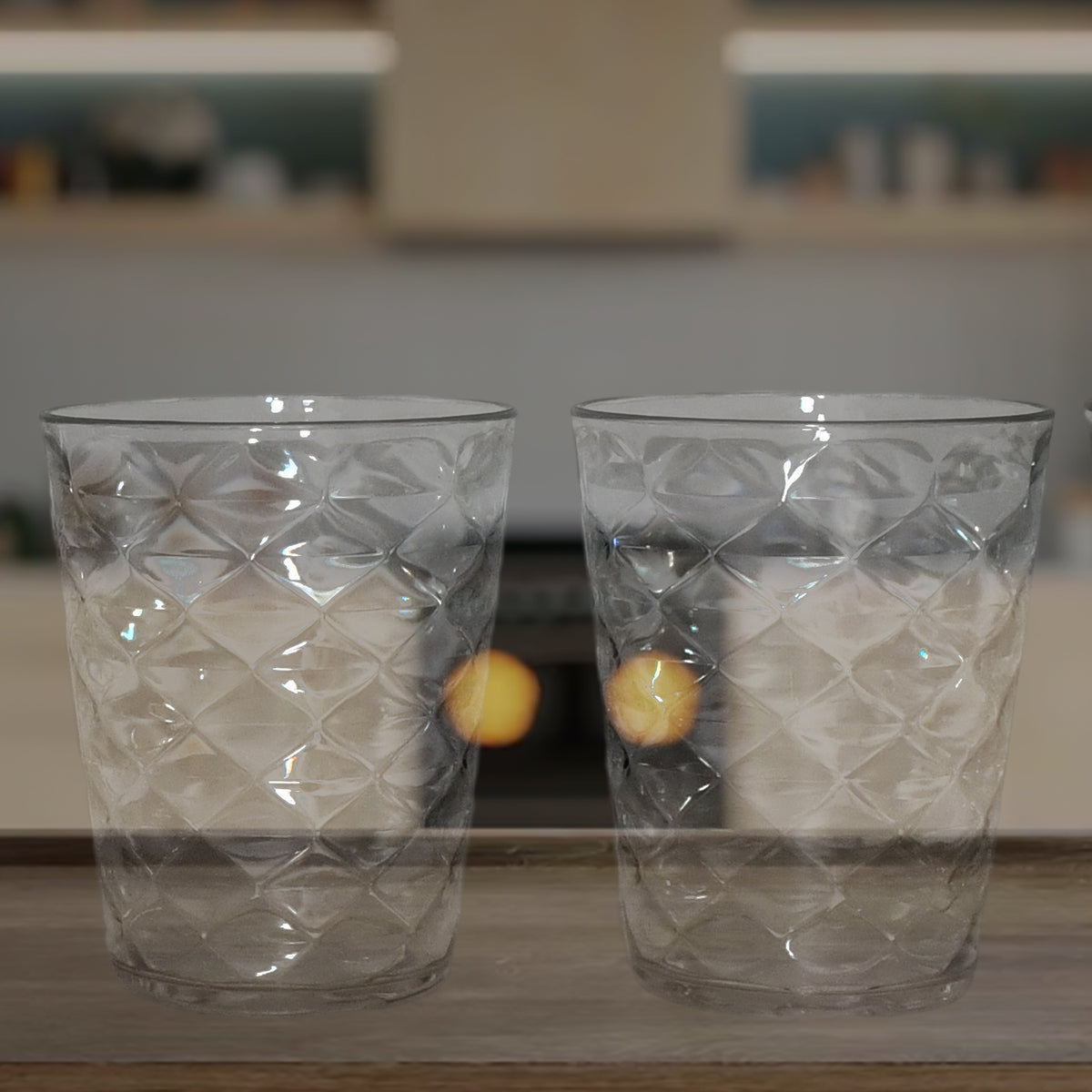 Apex Pyramid Design Unbreakable Plastic Glass  300 Ml