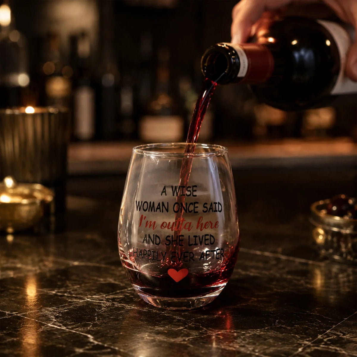 Printed Quote Drinking Glass Tumbler For Wine And Everyday Beverages (1 Pc)