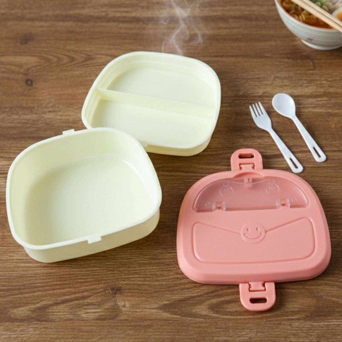 Plastic Lunch Box With Water Bottle Combo Set (1 Set)