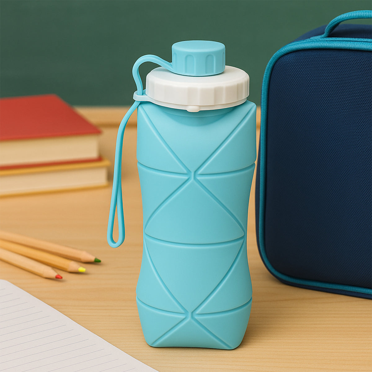 600ml Collapsible Silicone Water Bottle For Travel Sports Gym  Office (1 Pc)