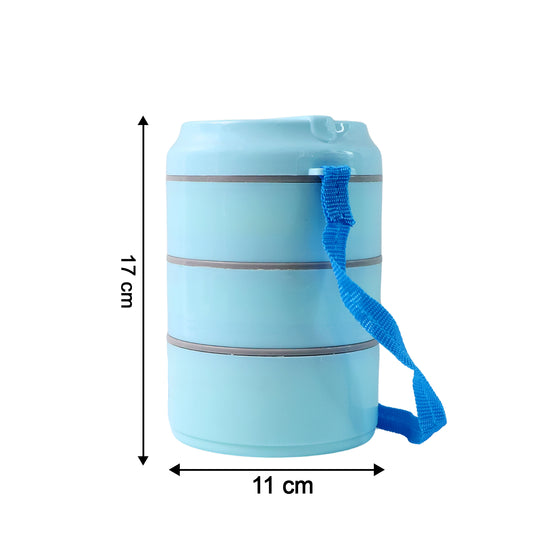 3 Layer Insulated Lunch Box Set With Handle  Strap - (Set)