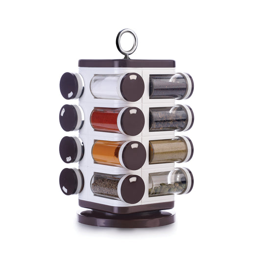 8119 Ganesh Multipurpose Revolving Spice Rack With 16 Pcs Dispenser Each 100 Ml Plastic Spice Abs Material 1 Piece Spice Set 1 Piece Spice Set  (Plastic)