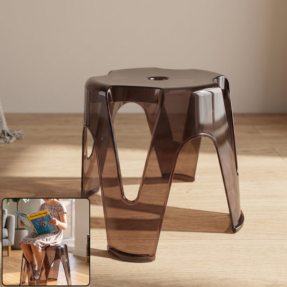 Strong Durable Plastic Sitting Stool For Home Bathroom And Outdoor Use (1 Pc)