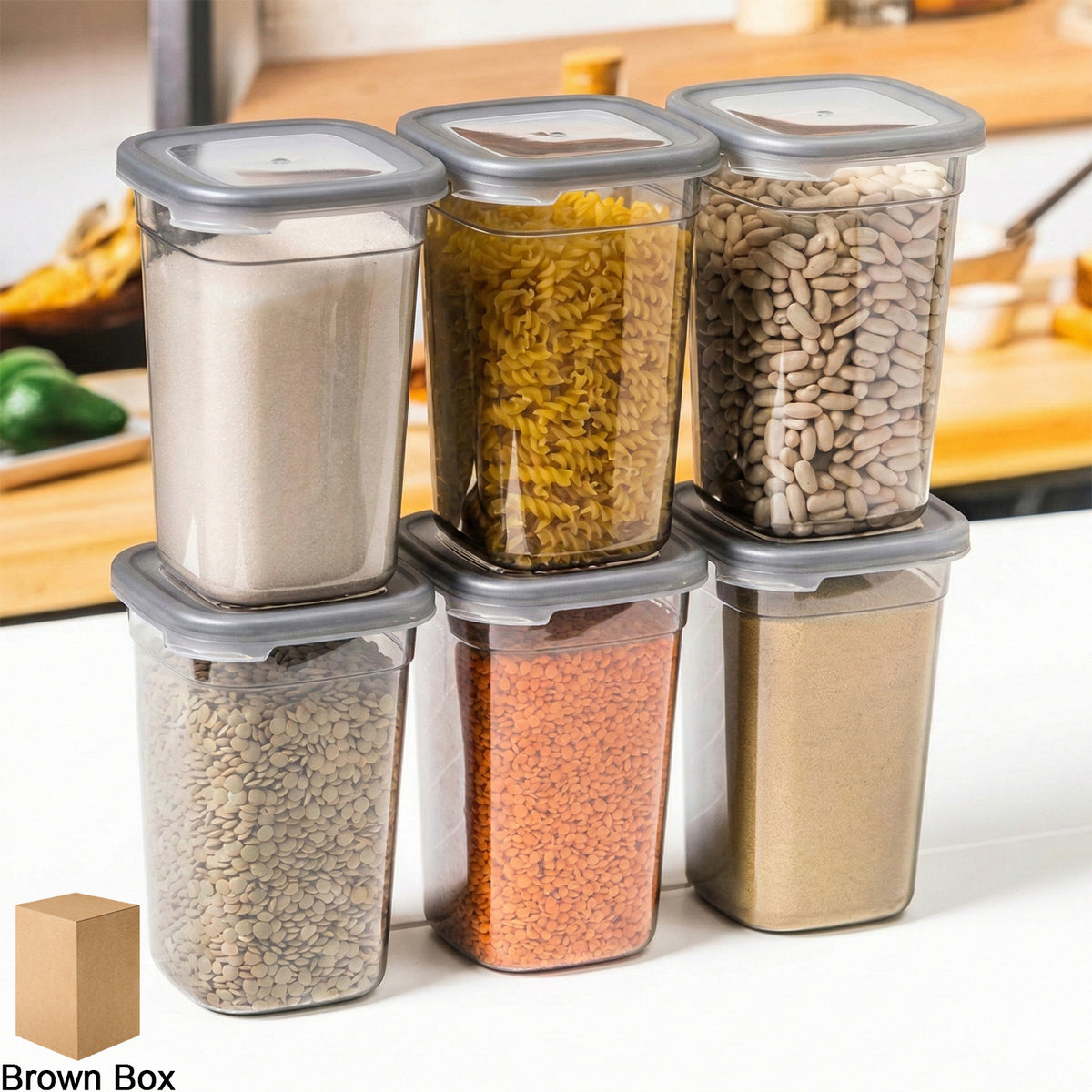 Plastic Multipurpose Kitchen Storage  Fridge Container (1200 Ml 6 Pc)