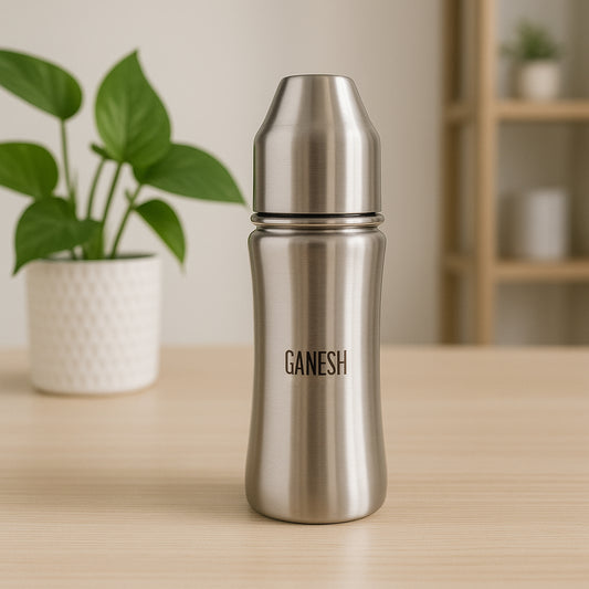 8173 Ganesh Stainless Steel Baby Feeding Bottle Milk Bottle For New Born  Infants  Toddler Up To 3 Years Bfa Free (250 Ml Approx)