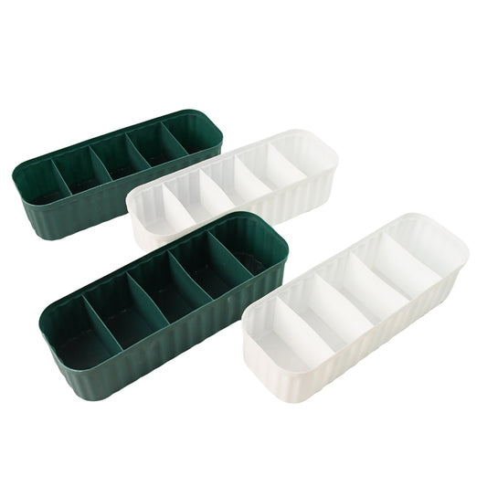 236 5-compartments Sockshandkerchiefunderwear Storage Box Socks Drawer Closet Organizer Storage Boxes (Pack Of 4)