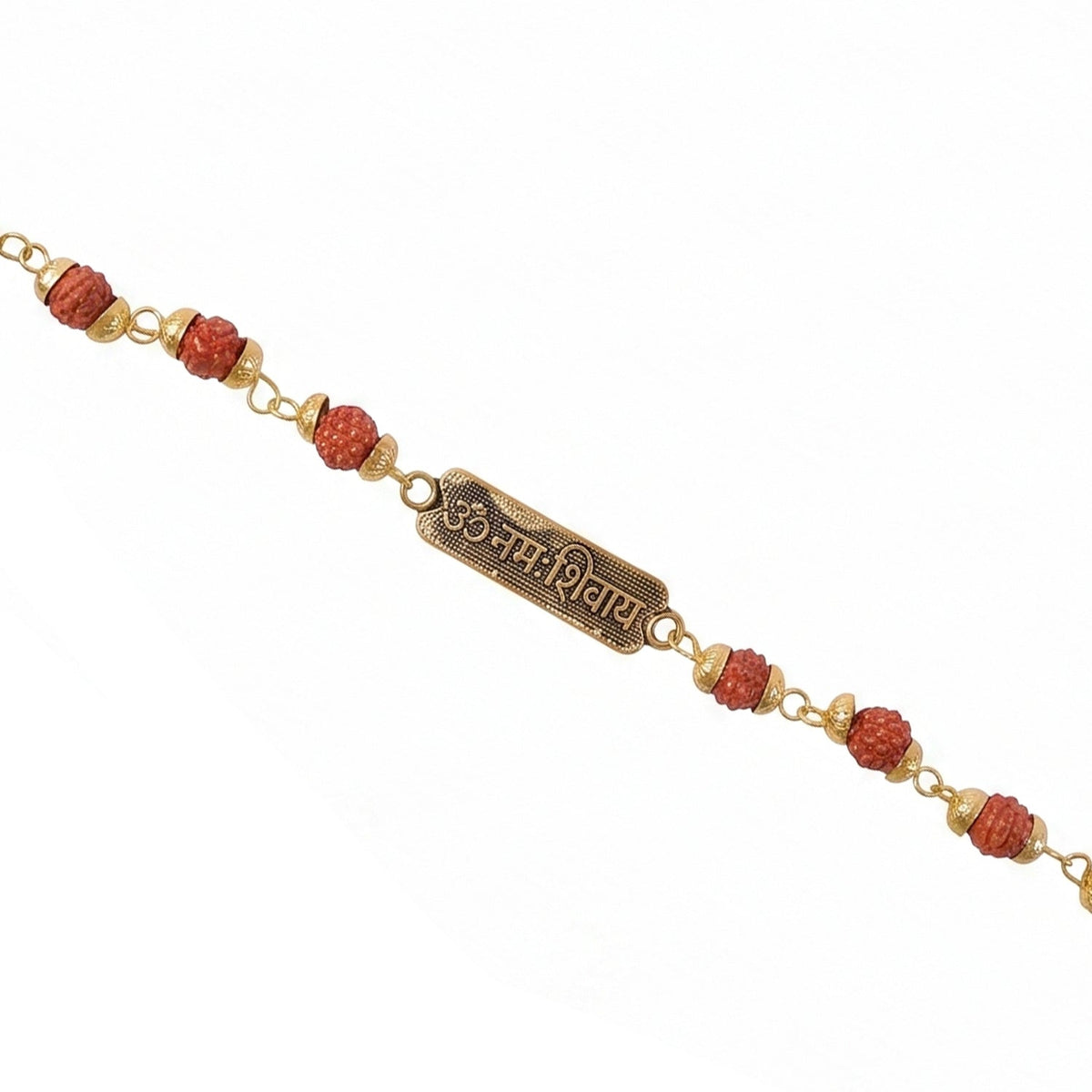 Om Namah Shivay Rudraksha Rakhi Oxidized Pendant Beaded Rakhi For Brother (1 Pc)