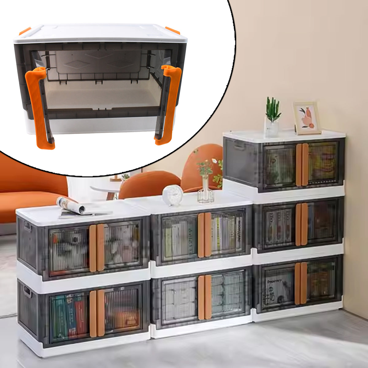 Plastic Folding Wardrobe Storage Organizer (1 Layer  1 Pc)
