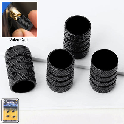 An individual silver aluminium tire valve stem cap standing upright.