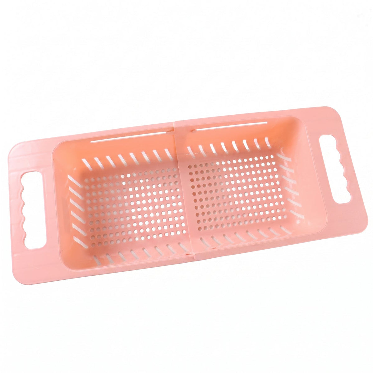 Adjustable Plastic Over The Sink Drain Basket Colander With Handles (1 Pc)