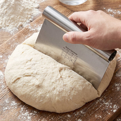 Big Stainless Steel Dough Scraper Cutter 22 X 12 Cm With Scale (1 Pc)