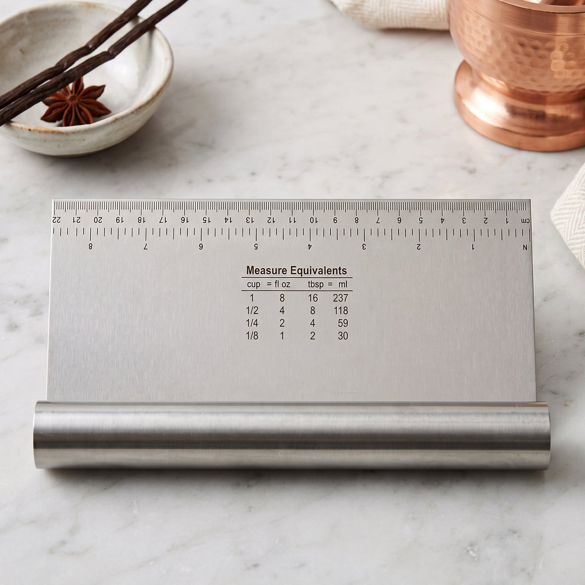 Big Stainless Steel Dough Scraper Cutter 22 X 12 Cm With Scale (1 Pc)